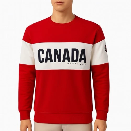 Canada WeatherGear Sweatshirt Men’s Medium Red White CANADA Grap
