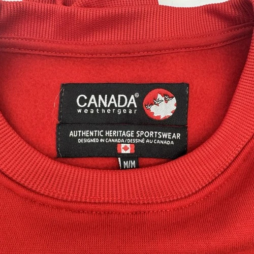 Canada WeatherGear Sweatshirt Men’s Medium Red White CANADA Grap - photo 3