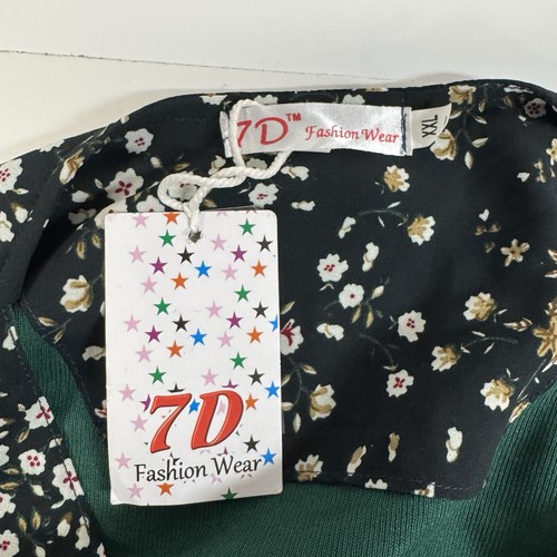 7D Fashion Wear Women’s Floral Midi Dress XXL Dark Green NWT - photo 3
