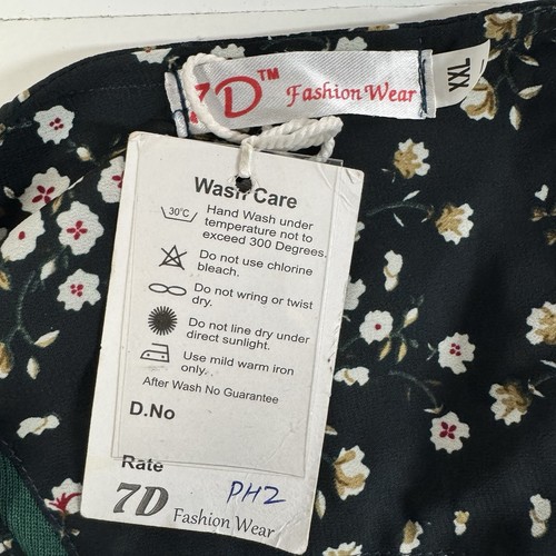 7D Fashion Wear Women’s Floral Midi Dress XXL Dark Green NWT - photo 4