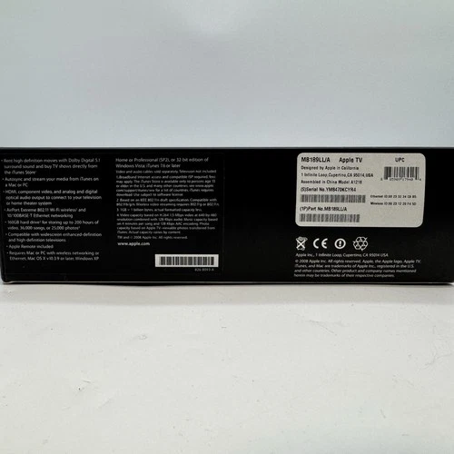 Apple TV (1st Generation) 160GB Media Streamer - A1218 - photo 3