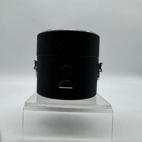 Vintage Camera Lens Case Black Leather Made in Japan w/ Strap