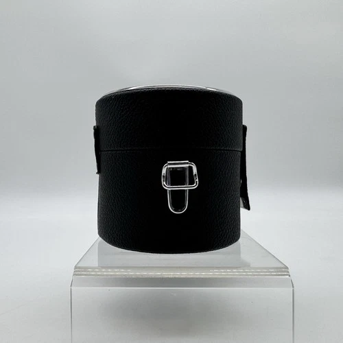 Vintage Camera Lens Case Black Leather Made in Japan w/ Strap - photo 2