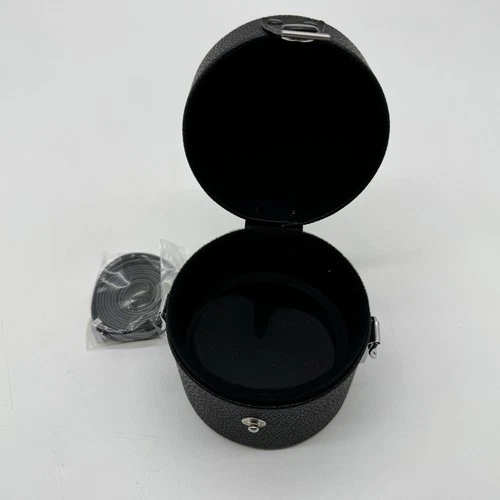 Vintage Camera Lens Case Black Leather Made in Japan w/ Strap - photo 5
