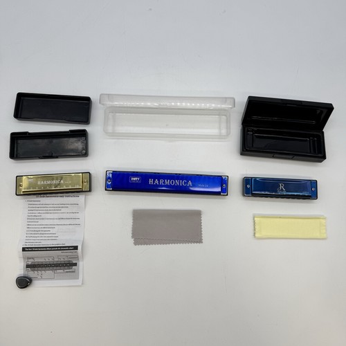 Lot of 3 Harmonicas w/ Cases