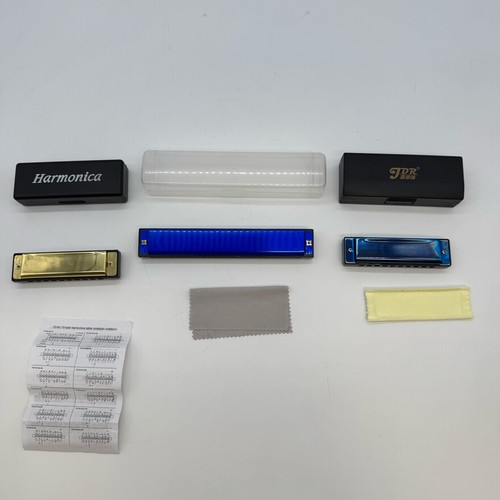 Lot of 3 Harmonicas w/ Cases - photo 2
