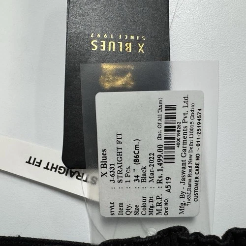 X Blues Straight Fit Black Pants – Size 34 – New With Tags - photo 3