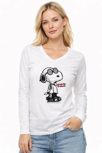 Snoopy Joe Cool Women’s Long Sleeve Tee Size S