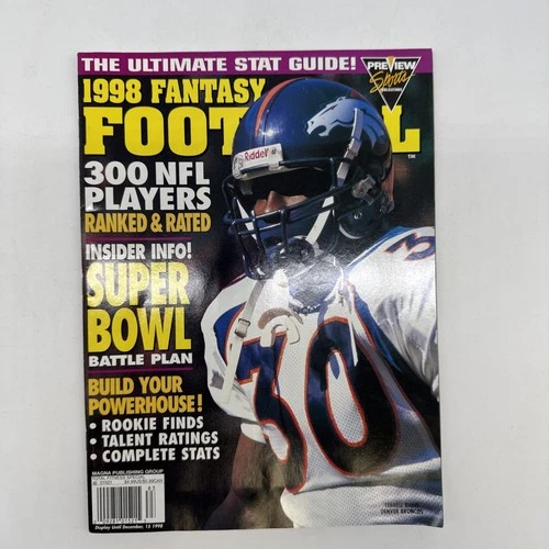 1998 Fanatsy Football Magazine- Terrel Davis- Broncos