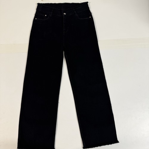 ZARA Women’s Black Raw Hem Jeans Size 32 - photo 3