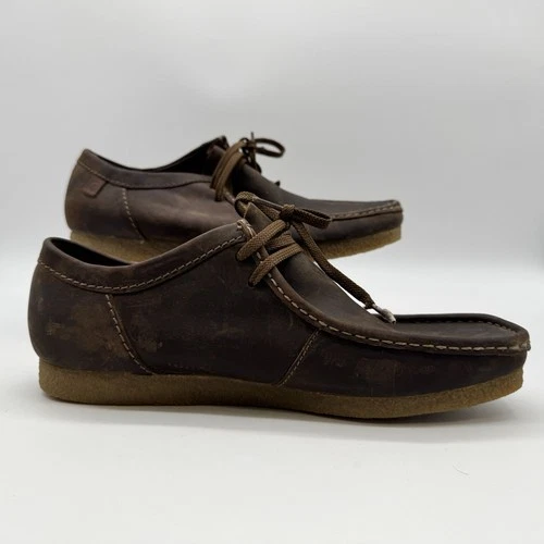 Clarks Wallabee Men’s Brown Leather Moc Toe Crepe Sole Shoes US