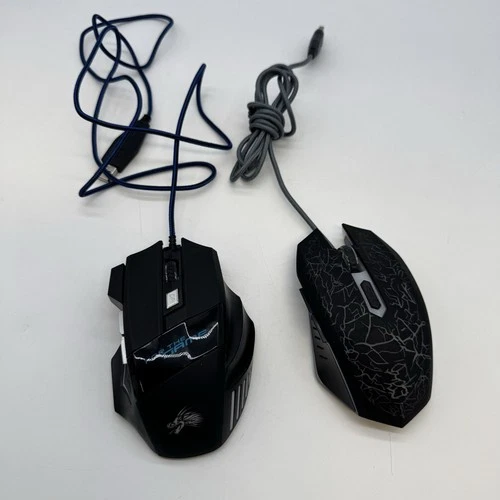 2x Wired Gaming Mouse Lot – GAMESTART + Generic RGB DPI USB – Te