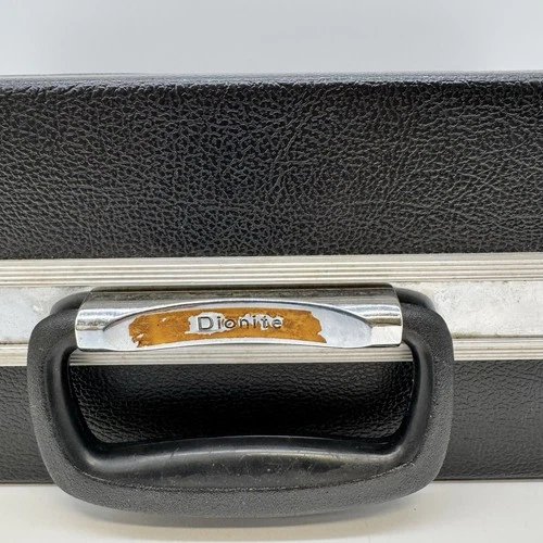 Vintage Dionite Hard Shell Black Travel Document Bag Briefcase - photo 2
