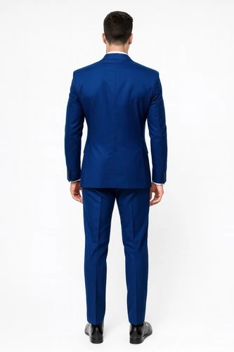 Men’s 3-Piece Blue Suit Jacket Pants Vest Size 40/34 - photo 2