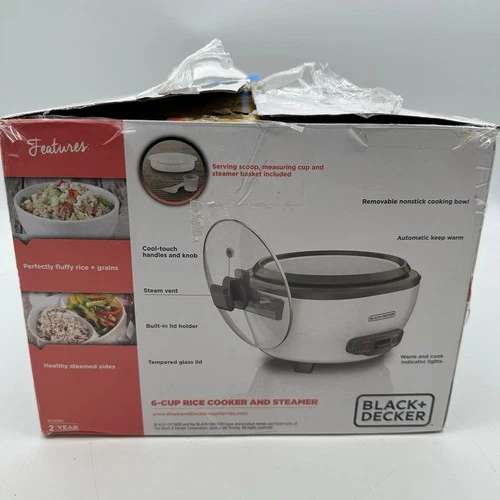 Black + Decker 6-Cup Rice Cooker RC506 - OPEN BOX - photo 2