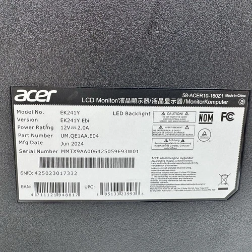 Acer EK241 Ebi 24" 1080p Monitor - photo 3