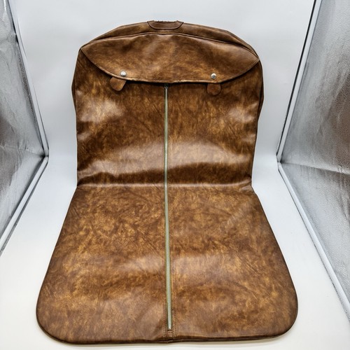 Vintage Brown Garment Bag Faux Leather Made in Korea - photo 2