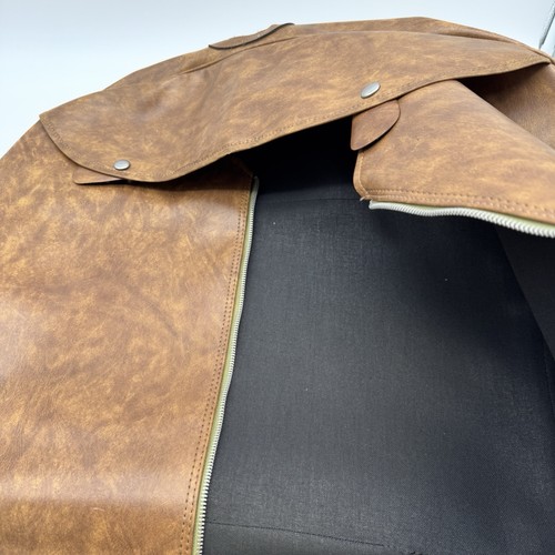 Vintage Brown Garment Bag Faux Leather Made in Korea - photo 5