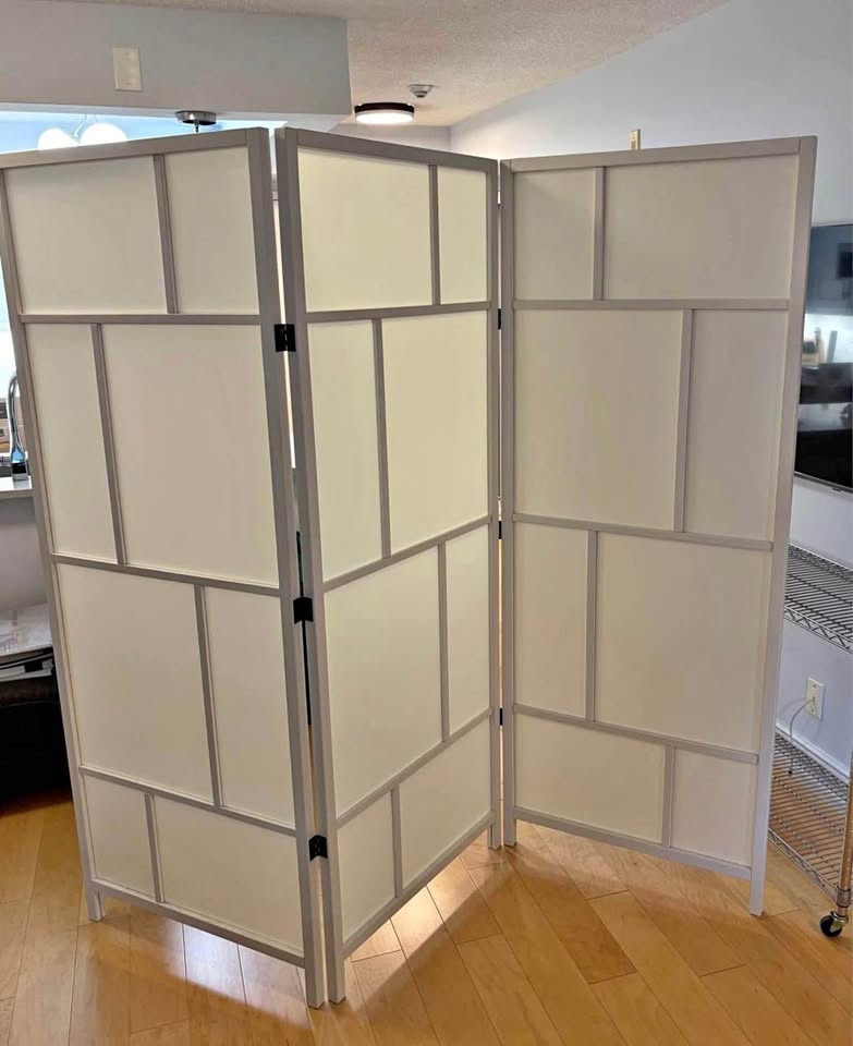 White IKEA RISÖR Room Divider