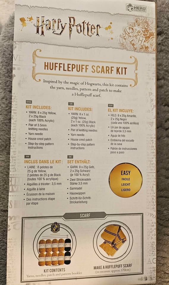 Harry potter Hufflepuff knitting scarf kit - photo 2