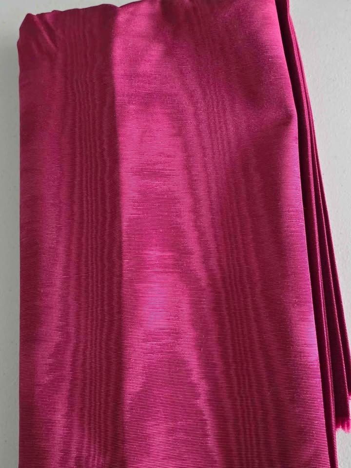 One Meter Rose/Burgundy Shiny Fancy Fabric