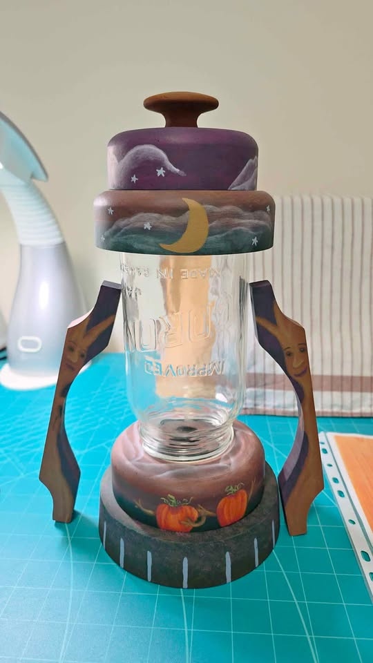 Folk Artist's Halloween Mason Jar Lantern Project