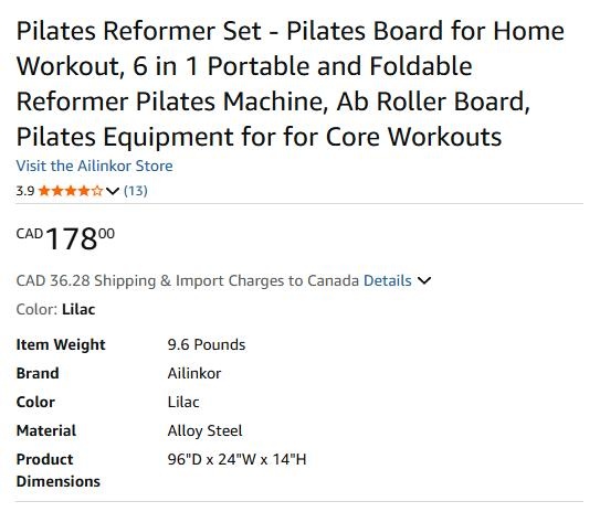 Ailinkor Pilates Reformer Set - photo 4