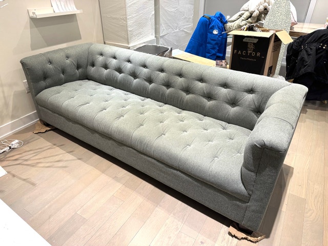 Urban Barn Grey Upholstered Tufted Sofa - photo 3
