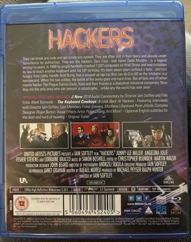 Hackers (Blu-ray) Johnny Lee Miller & Angelina Jolie - photo 2