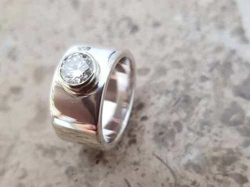 Sterling Silver Moissanite Ring - photo 4