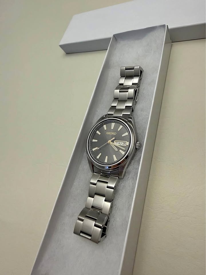 Seiko Watch (SUR343)Charcoal Gray Sunburst Dial Quartz Watch