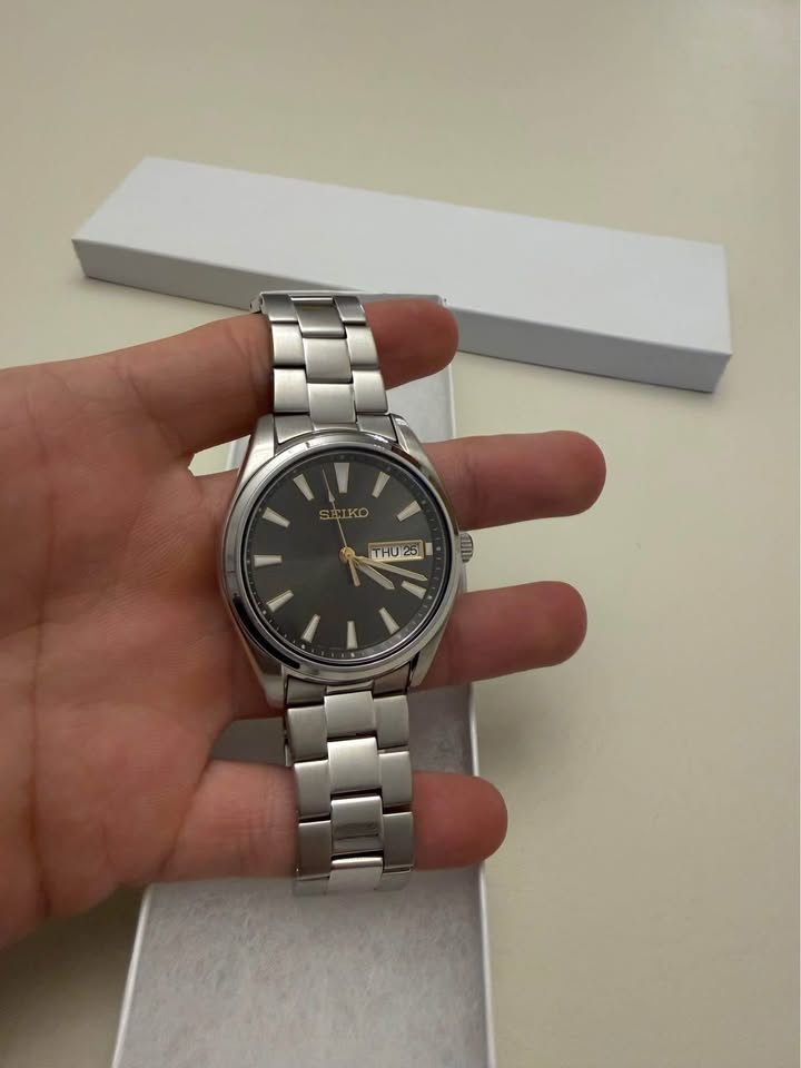 Seiko Watch (SUR343)Charcoal Gray Sunburst Dial Quartz Watch - photo 2