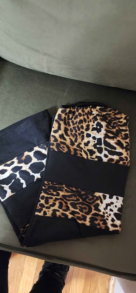 Strapless dress with striped leopard print - photo 4