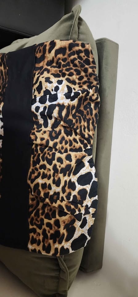 Strapless dress with striped leopard print - photo 5