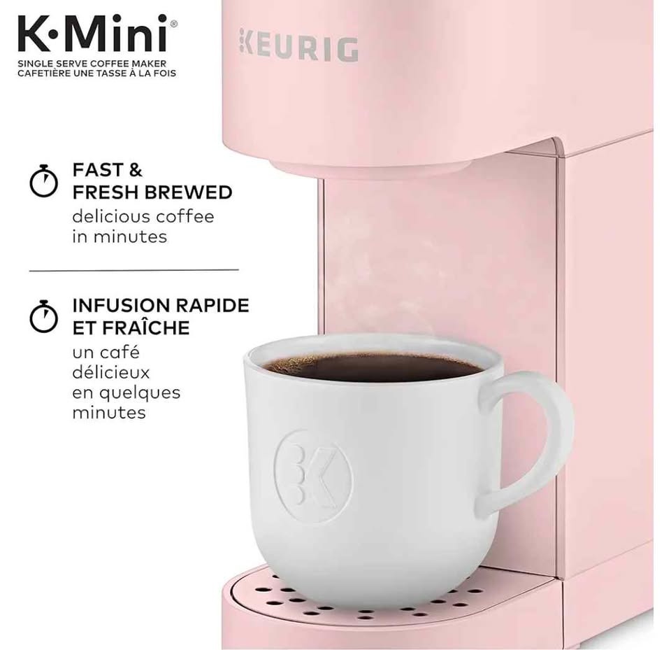 Keurig K-Mini Single Serve K-Cup Pod Coffee Maker, Dusty Rose - photo 4