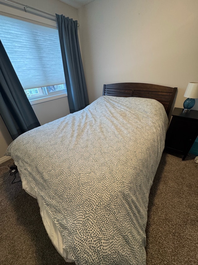 Double bed with mattress and boxspring