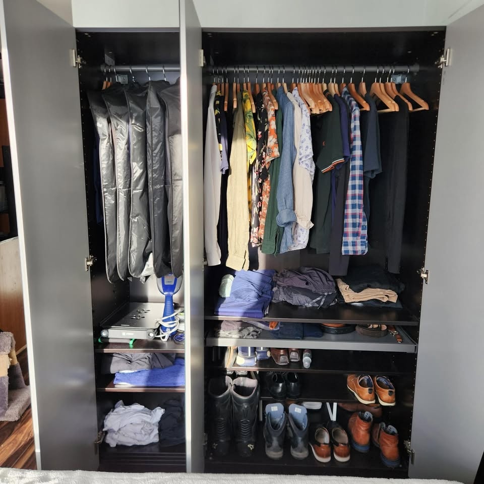 Full-sized Mirror Closet with lots of shelves - photo 3