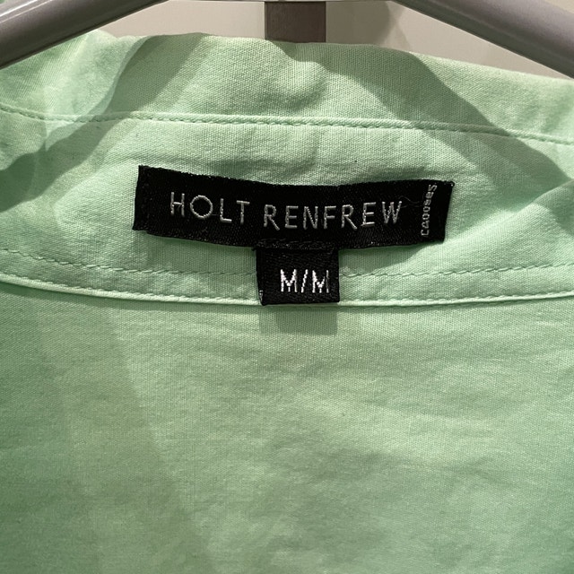 Holt Renfrew Pale Green Button-down woman's shirt - Size Medium - photo 2