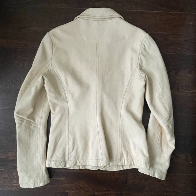 Vince Buttermilk Yellow Leather Blazer Jacket -Size 6 - photo 4