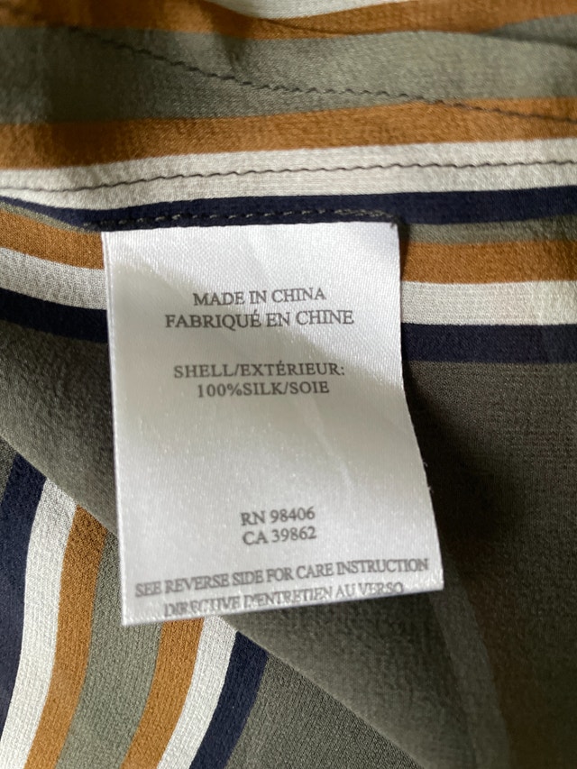 Theory Pinga Tunic Top Blouse 100% Silk Striped Sleeveless-MED - photo 5