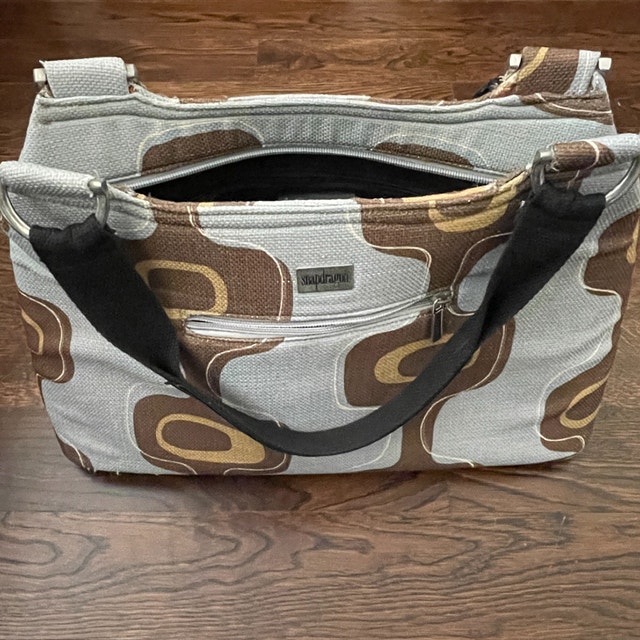 Fabulous retro looking fabric Snapdragon Large Purse Bag Tote - photo 2