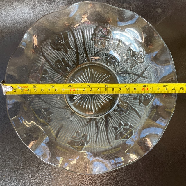 GorgeousVintage Depression Glass Ruffled Bowl-Iris & Herringbone - photo 5