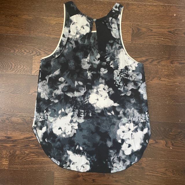 Aritzia Wilfred Black and White Floral Tunic Tank Top-Small - photo 3