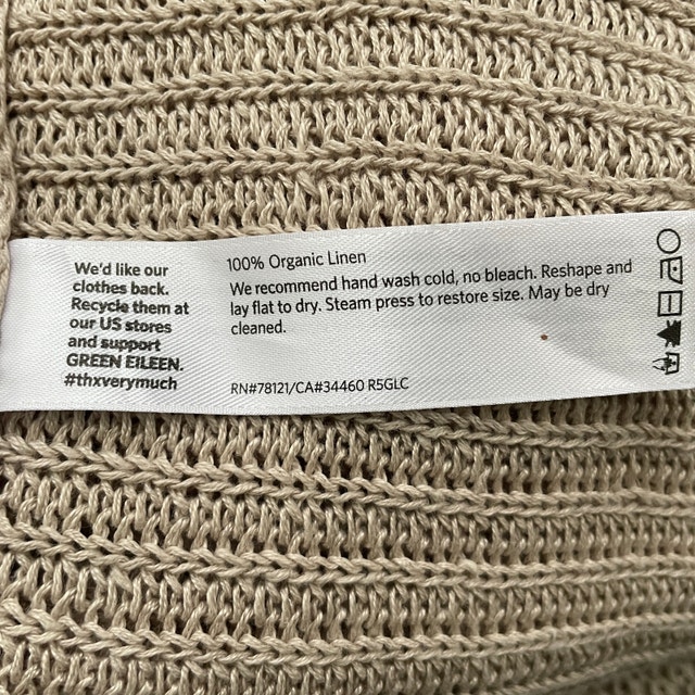 Eileen Fisher Light Beige Linen Knit Cardigan-Large - photo 3