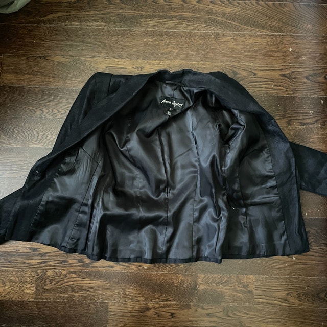 Black Linen Short Fitted Blazer-Sandra Angelozzi-Sz.2 - photo 5