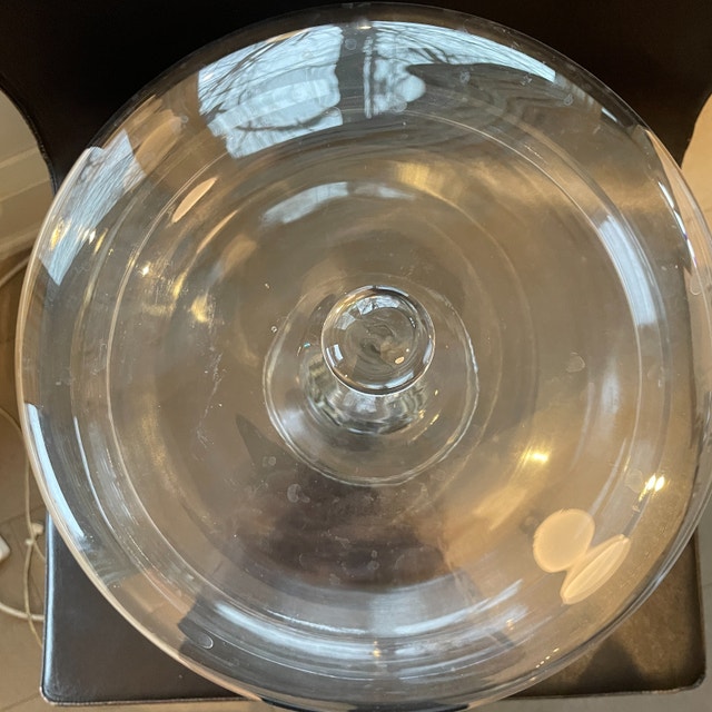 Vintage Super Large Clear Glass Cake Dome and Pedestal Platter - photo 4