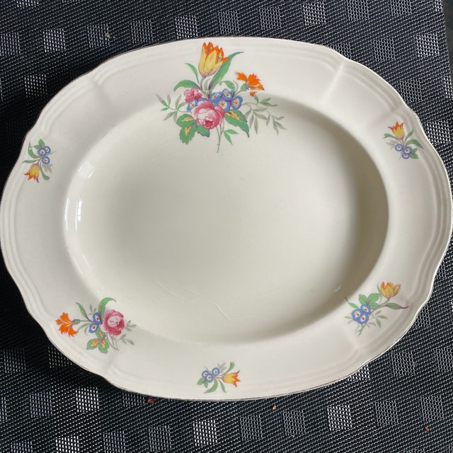 Vintage 50s Alfred Meakin small oval serving platter-England