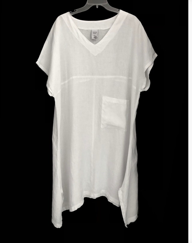 100% Linen Pale Yellow Oversized Dress - Sz. L/XL - photo 4