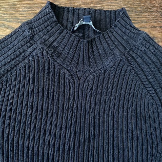 Aquascutum Black Ribbed Knit short sleeve jersey top-Med/Large - photo 2