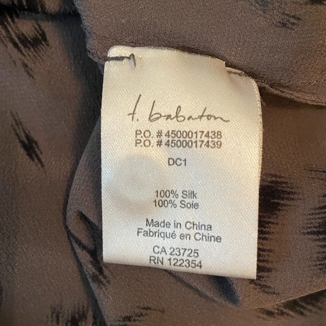 Babaton Silk Sleeveless Blouse-Mocha Brown/black print-Med - photo 5